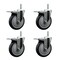 Service Caster 5 Inch Thermoplastic  Rubber Swivel 34 Inch Threaded Stem Caster Set with Total Lock Brake SCC-TSTTL20S514-TPRB-34212-4 - alternate 1